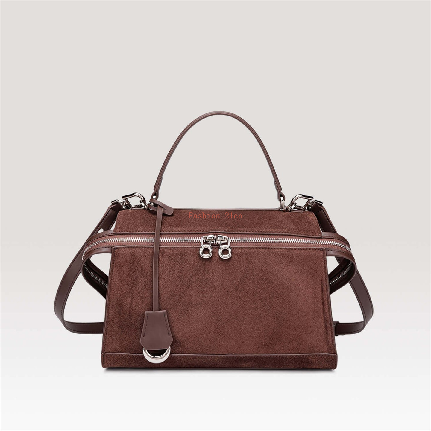 Brown PU Leather Ladies' Kelly Handbags For Work factory